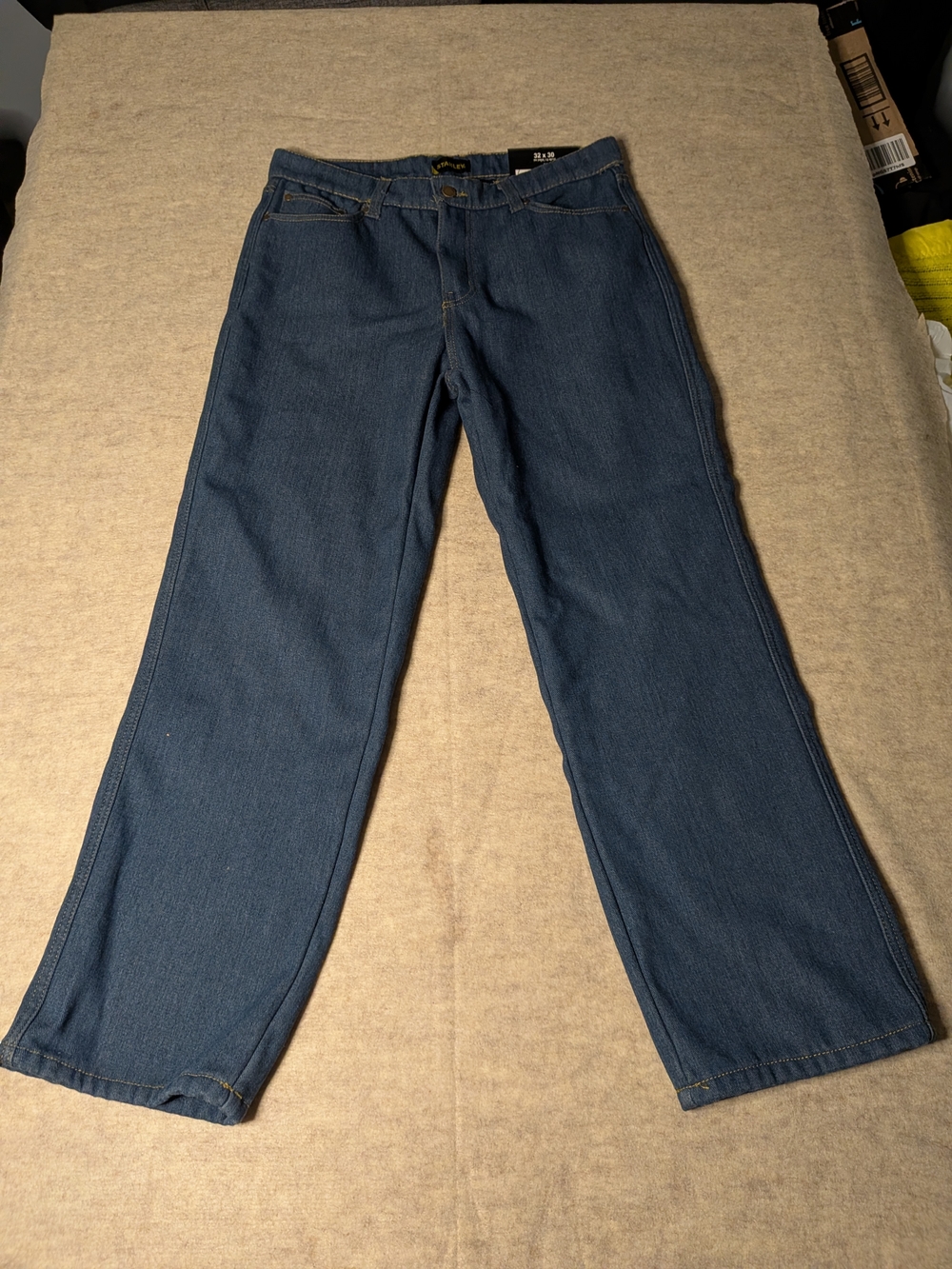 Stanley Fleece Lined Men's Bootcut Jeans - Dark Blue